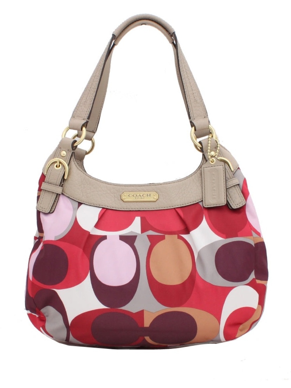 Coach Madison Graphic/Op Art Maggie Satin shoulder bag